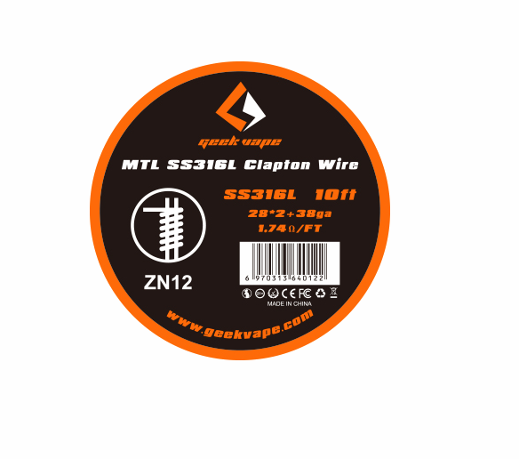 Geekvape - MTL SS316L Clapton Draht 3m Edelstahl 28GA*2+38GA ZN12