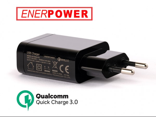 USB-Netzteil QC3.0 3A/2A/1,5A FLYPOWER EP-18WQC3 Quick Charge