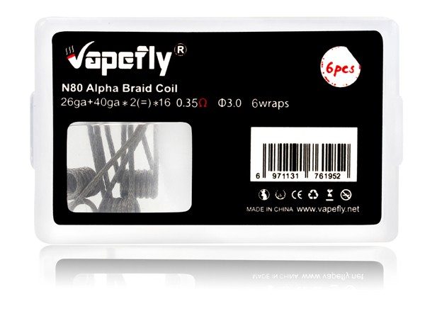 Vapefly - 6x Prebuild Ni80 Alpha Braid Coil