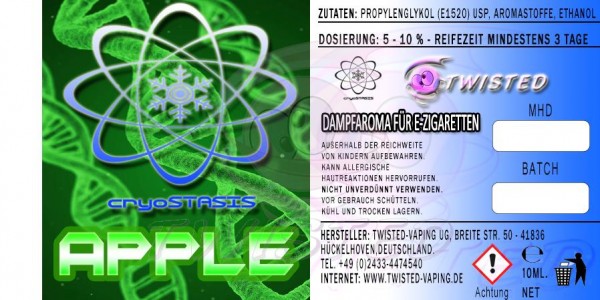 Cryostasis - Apple 10ml Aroma