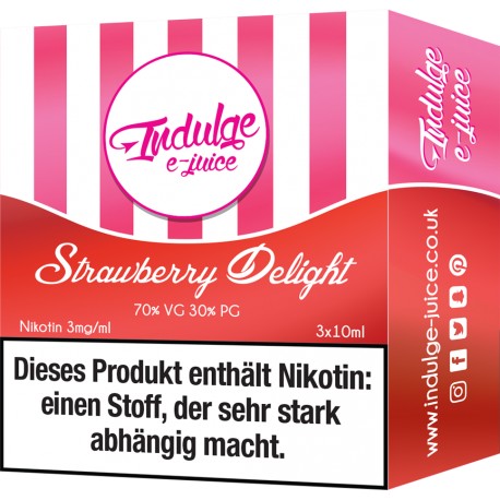Indulge - Strawberry Delight 3x10ml Liquid (MHD 7/19)