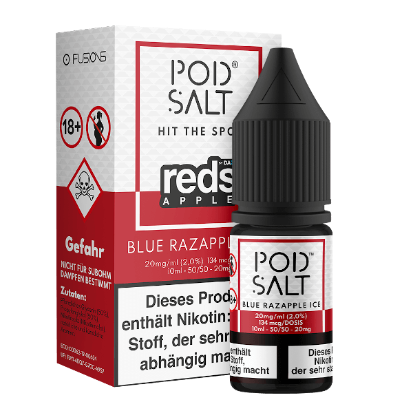 Pod Salt Fusion - Reds Apple Blue Razapple Ice 10ml Nikotinsalz Liquid