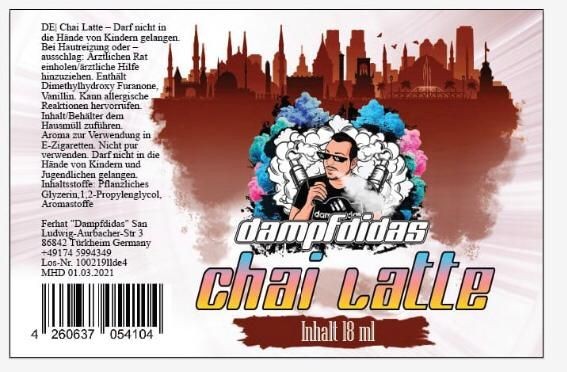 Dampfdidas - Chai-Latte 18ml Aroma Longfill MHD
