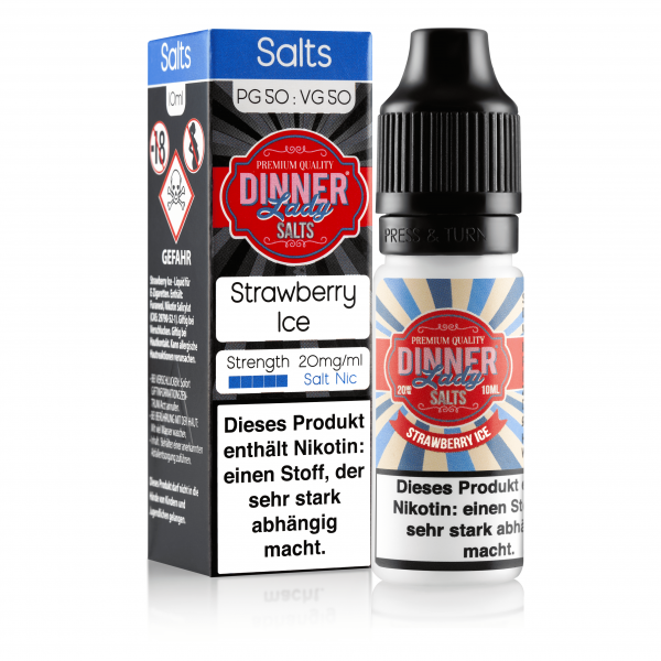 Dinner Lady - Strawberry Ice 10ml Nikotinsalz Liquid