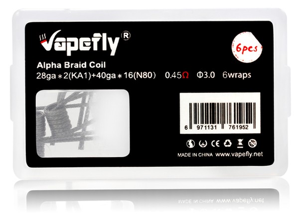 Vapefly - 6x Prebuild Alpha Braid Coil 0,45 Ohm