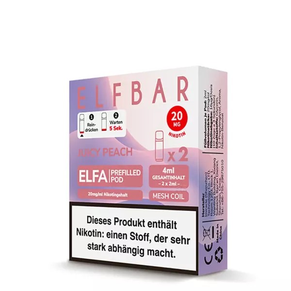 Elfbar - Elfa Pod Juicy Peach (2 Stück pro Packung)