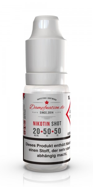 Dampfnation Basis Shot 10x10ml 20mg Nikotin 50VG/50PG