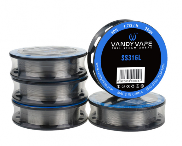 Vandy Vape 3 Meter SS316L Superfine MTL Fused Clapton Wire 30GA*2/38GA Wickeldraht