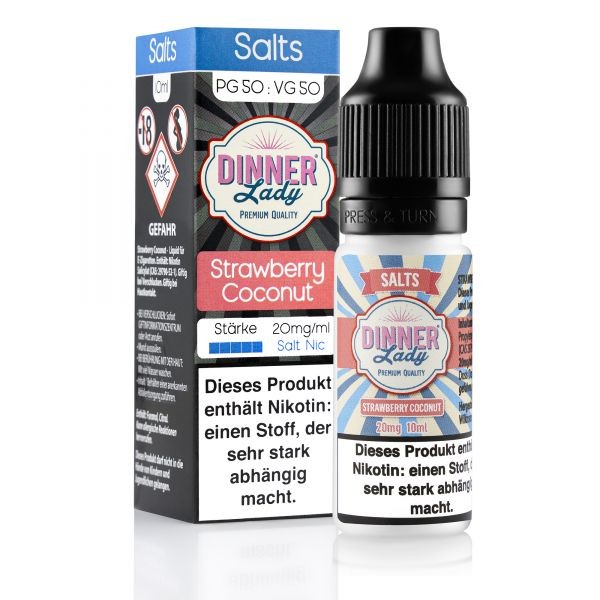 Dinner Lady - Strawberry Coconut 10ml Nikotinsalz Liquid 20mg