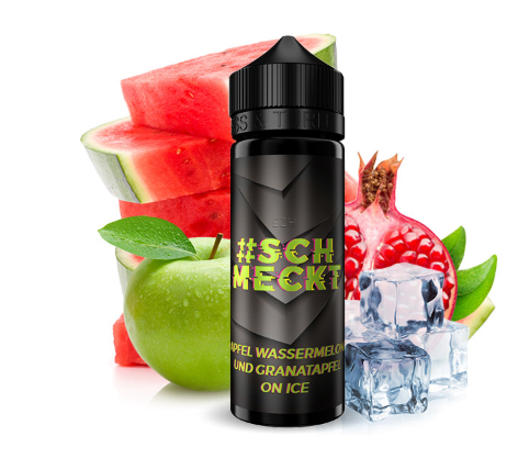 #Schmeckt - Apfel, Wassermelone und Granatapfel on Ice 10ml Aroma Longfill