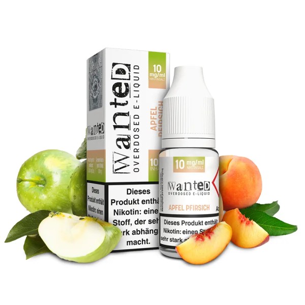 Wanted - Apfel Pfirsich Overdosed 10ml Nikotinsalzliquid