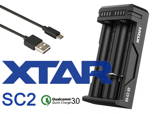 Xtar - SC2 Schnelladegerät für Li-Ion-Akkus mit QC 3.0 Eingang