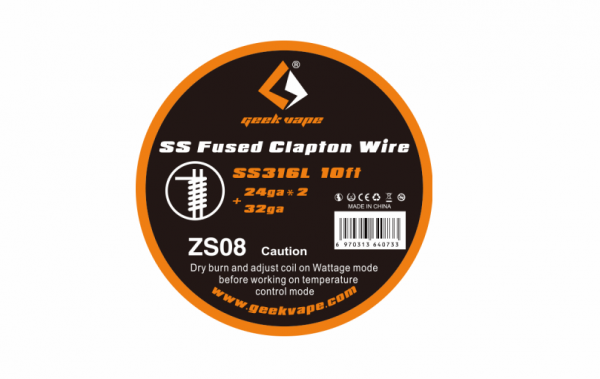 Geekvape - SS316 Fused Clapton Draht 3m Edelstahl 24GA*2+32GA ZS08