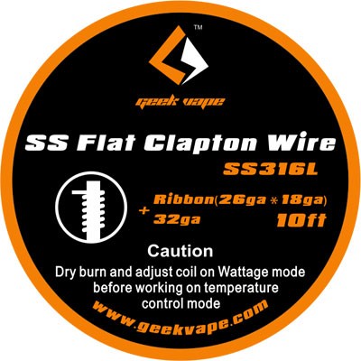 Geekvape - SS316 Flat Clapton Draht 3m Edelstahl ZS07